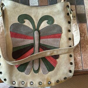 Suede butterfly bag